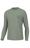 Southern Point Co. Men's Spatter Series Dog Long Sleeve Tee In Sea Spray In Multi