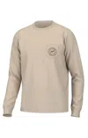 Southern Point Co. Men's Vintage Camo Greyton Long Sleeve Tee In Sandstone In Silver