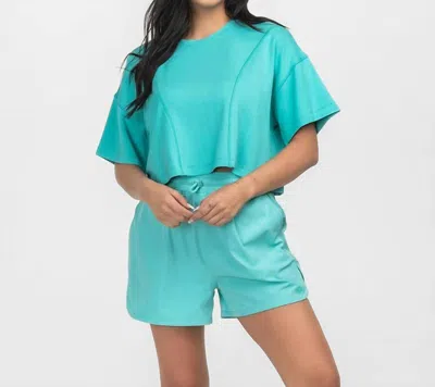 Southern Shirt Company All Day Cropped Tee In Bermuda In Blue