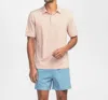 Southern Shirt Company Bluffton Stripe Polo In Cantaloupe In Pink