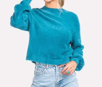 Southern Shirt Company Cropped Feather Knit Sweater In Dragon Fly In Multi