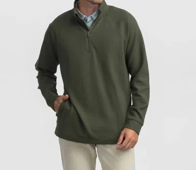 Southern Shirt Company Dallas Performance Quarter Zip In Upland Olive In Multi