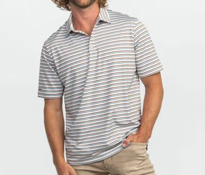 Southern Shirt Company Day Off Stripe Polo Shirt In Sunset Round In Multi