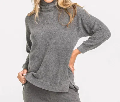 Southern Shirt Company Dreamluxe Turtleneck Sweater In Iron In Grey