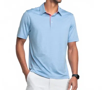 Southern Shirt Company Grayton Heather Polo Shirt In Blue Dream