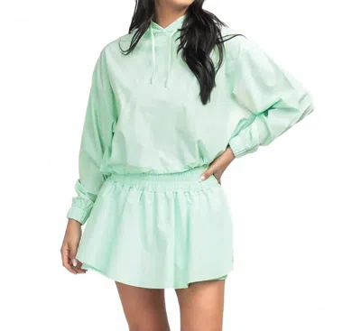 Southern Shirt Company Hybrid Cropped Hoodie In Island Reef In Green