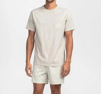 Southern Shirt Company Long Drive Tee In Taupe In White