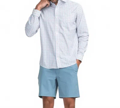 Southern Shirt Company Magnolia Plaid Performance Button Down Shirt In Pacific Cooler In Blue