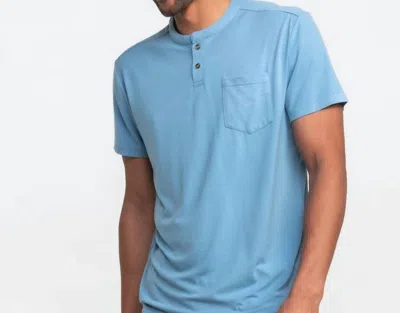Southern Shirt Company Max Comfort Henley Shirt In Marine Blue