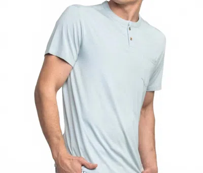 Southern Shirt Company Max Comfort Henley Shirt In Salty Air In Blue