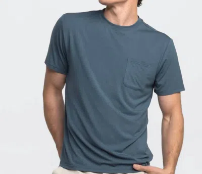 Southern Shirt Company Max Comfort Pocket Tee In Dark Slate In Blue
