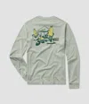 Southern Shirt Company Men's Corn Hole Club Long Sleeve Tee In Iceberg Green In Multi