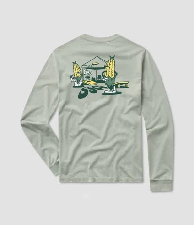 Southern Shirt Company Men's Corn Hole Club Long Sleeve Tee In Iceberg Green In Multi