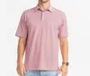 Southern Shirt Company Men's Russell Stripe Performance Polo In Slate Red In Multi