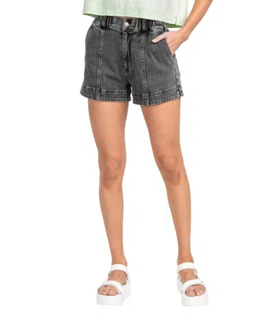 Southern Shirt Company Nym 90s Knit Denim Shorts In Washed Charcoal In Multi
