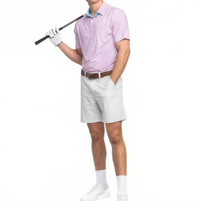 Southern Shirt Company Par Fore Printed Polo In Drive It Home In Pink