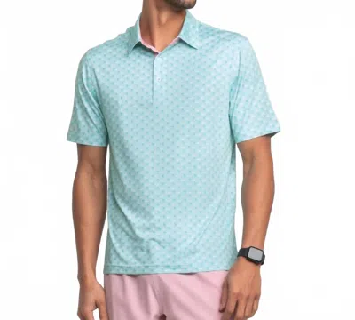 Southern Shirt Company Par Fore Printed Polo In Water Hazard In Blue