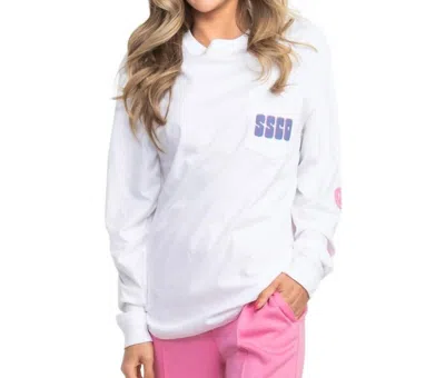 Southern Shirt Company Positive Thoughts Puff Print Long Sleeve Tee In Bright White