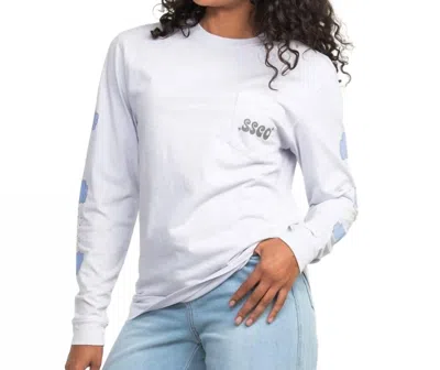 Southern Shirt Company Positive Thoughts Puff Print Long Sleeve Tee In Purple Heather In Multi