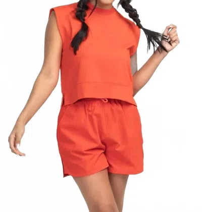 Southern Shirt Company Slub Knit Muscle Tee In Tangerine In Red