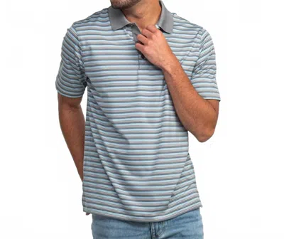 Southern Shirt Company Tucker Stripe Polo Shirt In Steel Blue