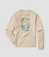 Southern Shirt Company Unisex - Lay Of The Land Long Sleeve Tee In Sesame In Silver
