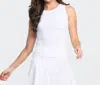 Southern Shirt Company Your Serve Boatneck Performance Tank In Bright White In White