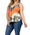Southern Stitch Women's Tank Top In Orange Muilticolor In Multi