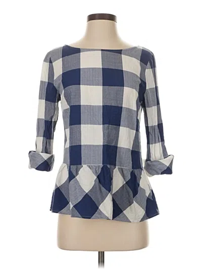 Pre-owned Southern Tide 3/4 Sleeve Blouse In Blue