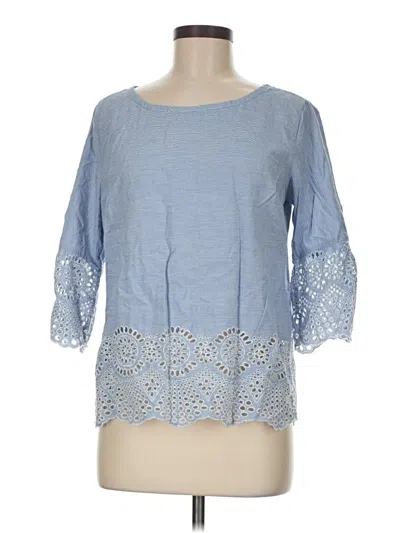 Pre-owned Southern Tide 3/4 Sleeve Blouse In Blue