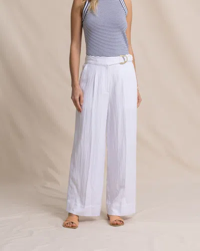 Southern Tide Addilyn Belted Wide Leg Pants In Classic White