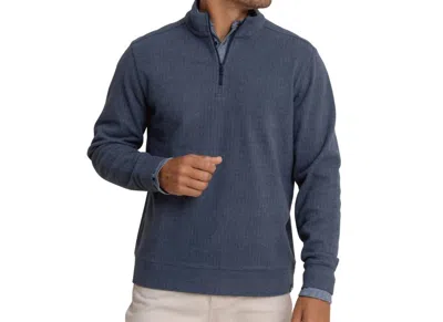 Southern Tide Adler Lane Quarter Zip Pullover In Dress Blue In Multi