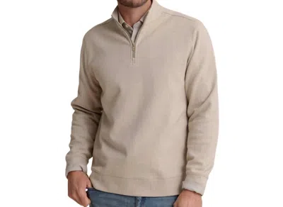 Southern Tide Adler Lane Quarter Zip Pullover In Sandstone In Silver
