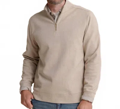 Southern Tide Adler Lane Quarter Zip Sweatshirt In Sandstone Khaki In Brown
