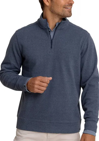 Southern Tide Adler Lane Quarter Zip Top In Dress Blue