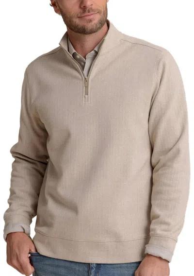Southern Tide Adler Lane Quarter Zip Sweatshirt In Sandstone Khaki In Brown
