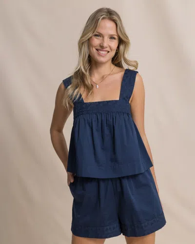Southern Tide Alyss Embroidered Tank In Dress Blue