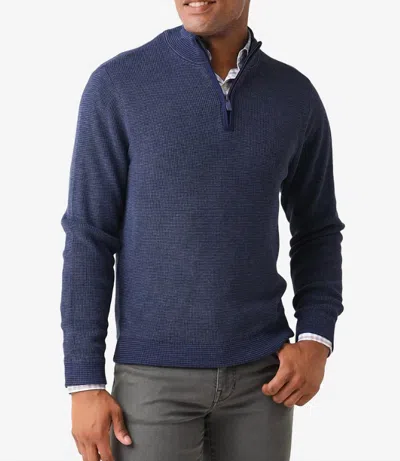 Southern Tide Bailer Jade Quarter Zip Sweater In True Navy In Blue