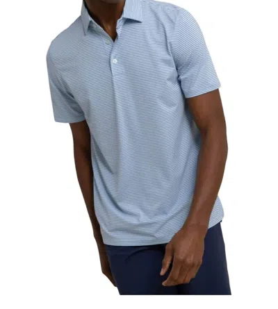 Southern Tide Baytop Stripe Performance Polo In Clearwater Blue
