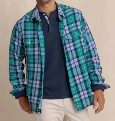 Southern Tide Beach Bluff Plaid Twill Shirt In Spruce Shade In Multi