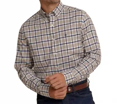 Southern Tide Beachrock Plaid Skipjack Sport Shirt In Sandstone Khaki In Multi