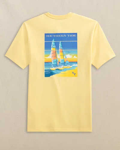 Southern Tide Beachside Catamarans Short Sleeve T-shirt In Pineapple