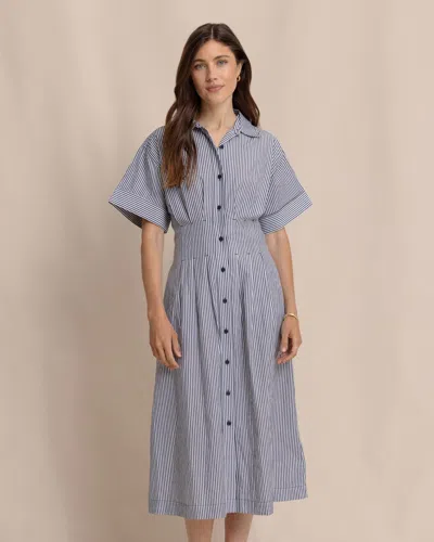 Southern Tide Bobbie Tucked Waist Shirtdress In Dress Blue