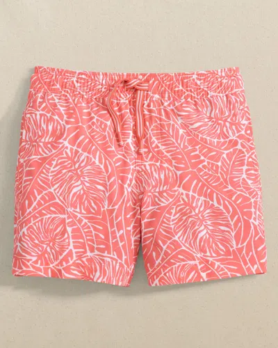 Southern Tide Boys Beach Palms Swim Trunk In Pink