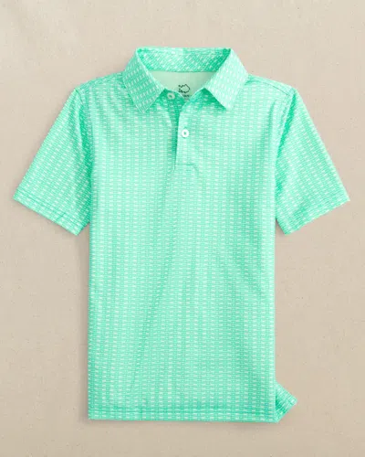 Southern Tide Boys Driver Pop Lock & Dock It Printed Performance Polo In Gulf Shores