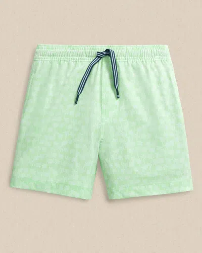 Southern Tide Boys Palmy Vibes Maritime Swim Trunk In Green