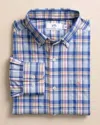 Southern Tide Brrr Intercoastal Charlesfort Plaid Long Sleeve Sport Shirt In Cerulean