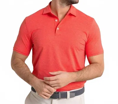 Southern Tide Brrreeze Heather Performance Polo Shirt In 10348 In Red