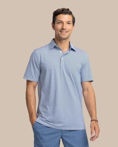 Southern Tide Brrr°®-eeze Meadowbrook Stripe Polo In Aged Denim
