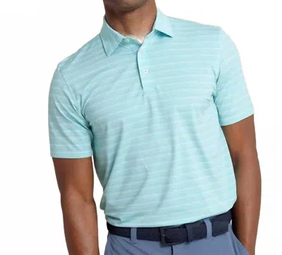 Southern Tide Brrreeze Pearl Cove Stripe Polo In Mint In Blue